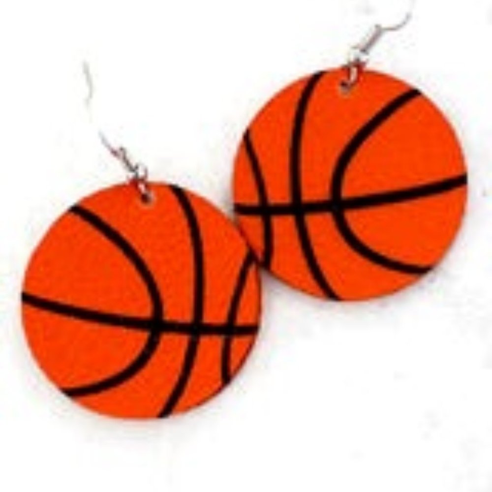 NWT Womans Basketball Faux Leather Earrings